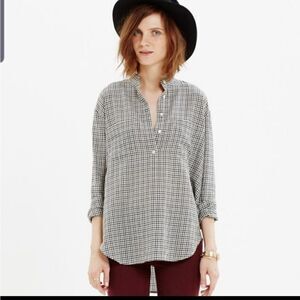 Madewell  Elmhurst collarless popover shirt XS